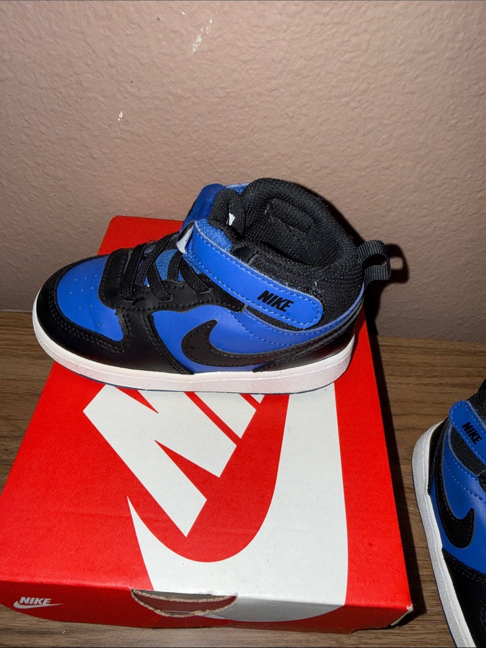 Nike Kids Royal Blue and Black High-Top Sneakers - Picture 6 of 10